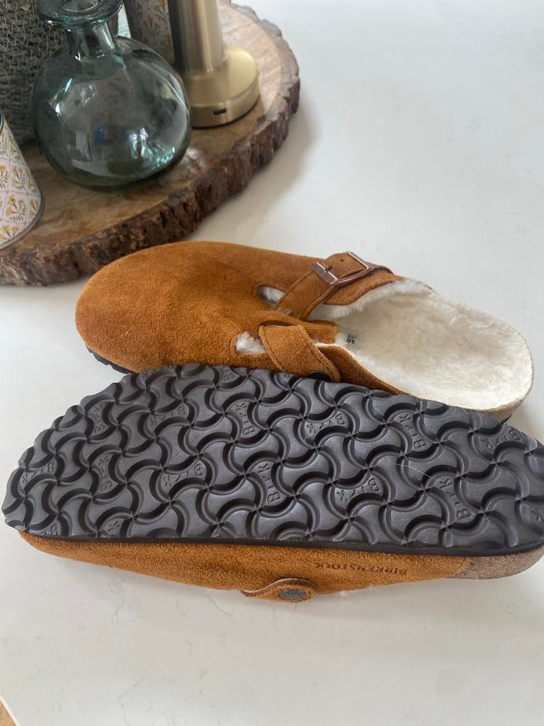 Birkenstock Boston Shearling - Maat 40- nieuw slim fit, Bruin, Verzenden, Instappers, Nieuw