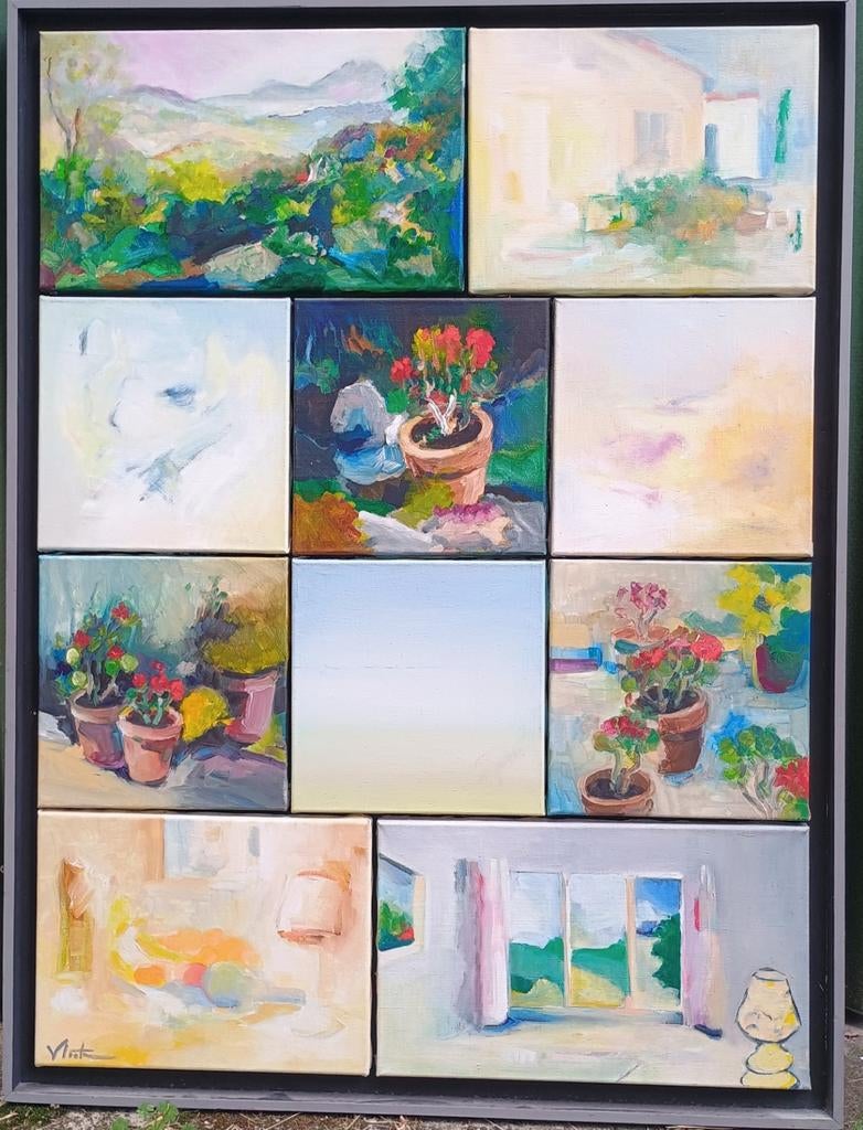 Olieverf Kees Vlietman kleurrijk, Antiek en Kunst, Kunst | Schilderijen | Modern, Ophalen