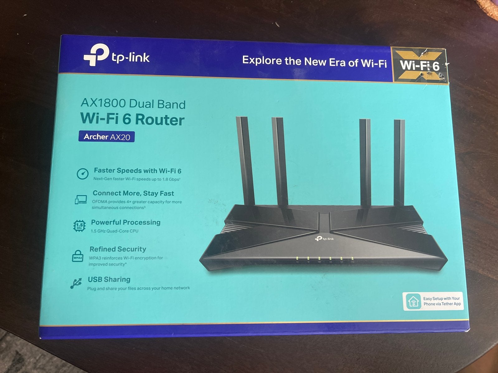 TP-Link Archer AX20 AX1800 Dual Band Wi-Fi 6 Router, Ophalen, Zo goed als nieuw, Router