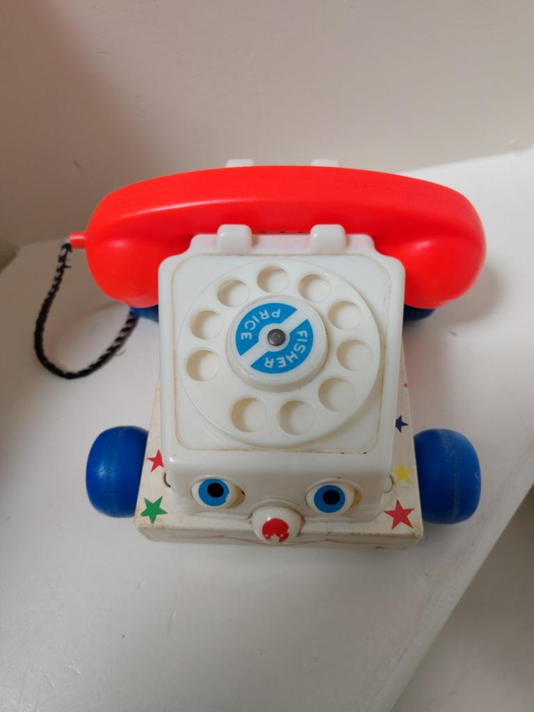 Leuke vintage Fisher Price telefoon, Ophalen of Verzenden, Gebruikt, Duw- of Trekspeelgoed, Met geluid