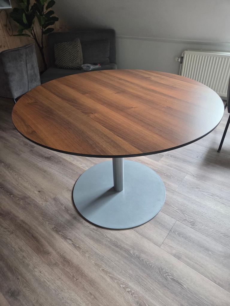 Ronde Kolompoot Kantinetafel - Ø 110 cm, Overige houtsoorten, Gebruikt, Rond, Ophalen of Verzenden