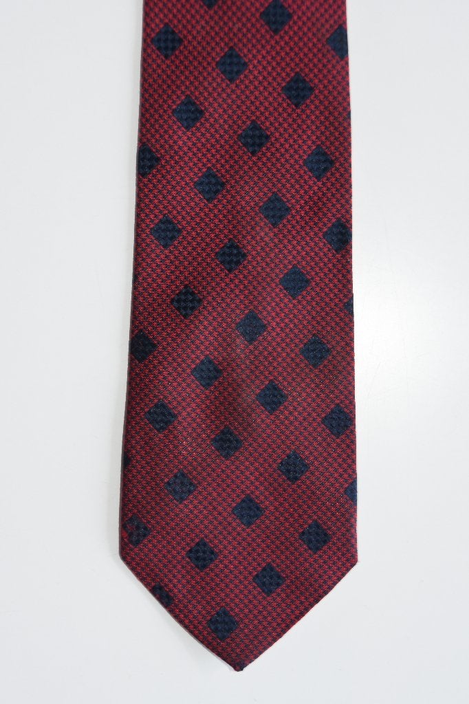 100% zijden John Comfort stropdas bordeaux & blauw, Verzenden, Zo goed als nieuw, Blauw, John Comfort