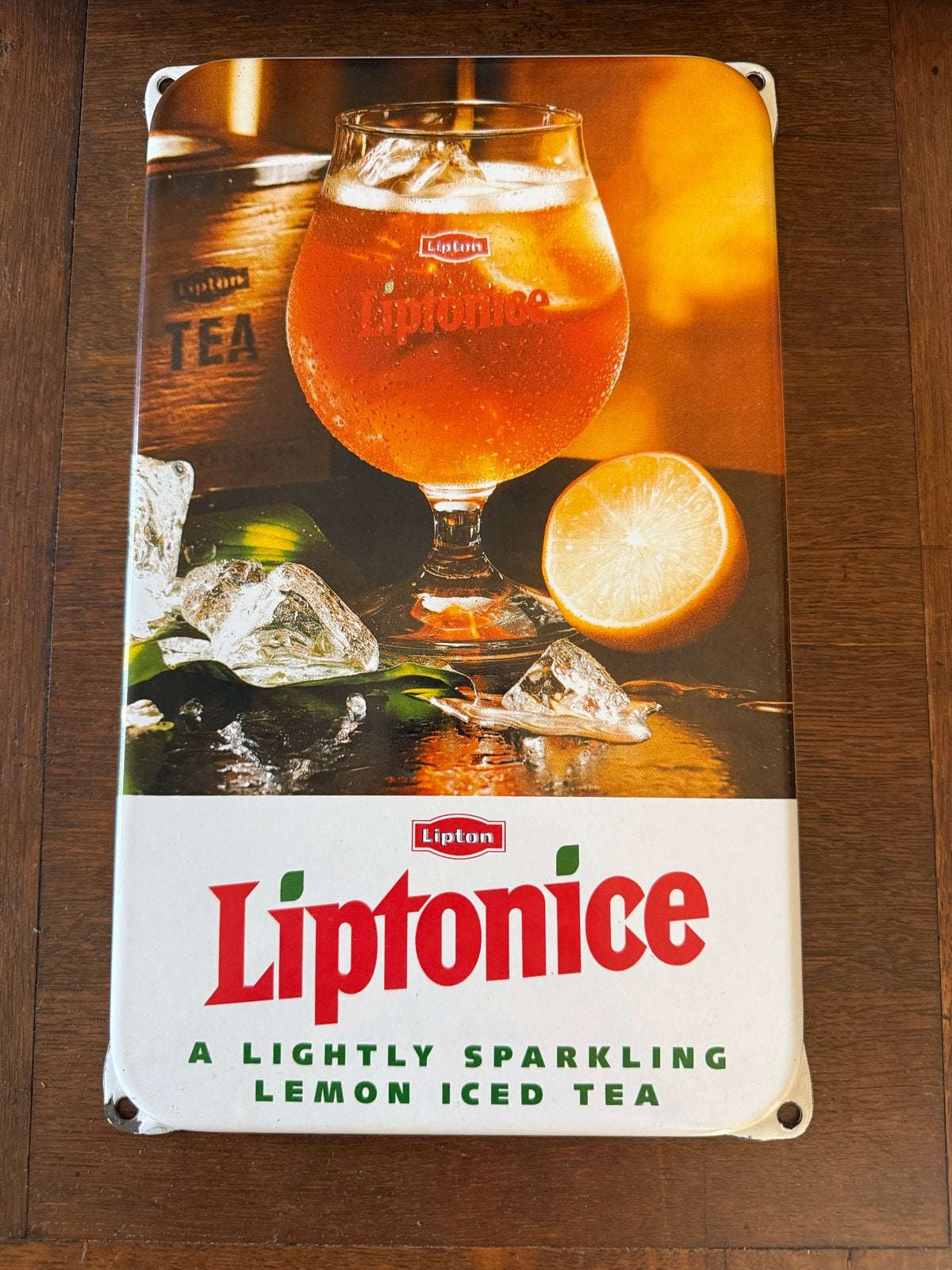 Oud geëmailleerd Liptonice reclamebord, Ophalen of Verzenden