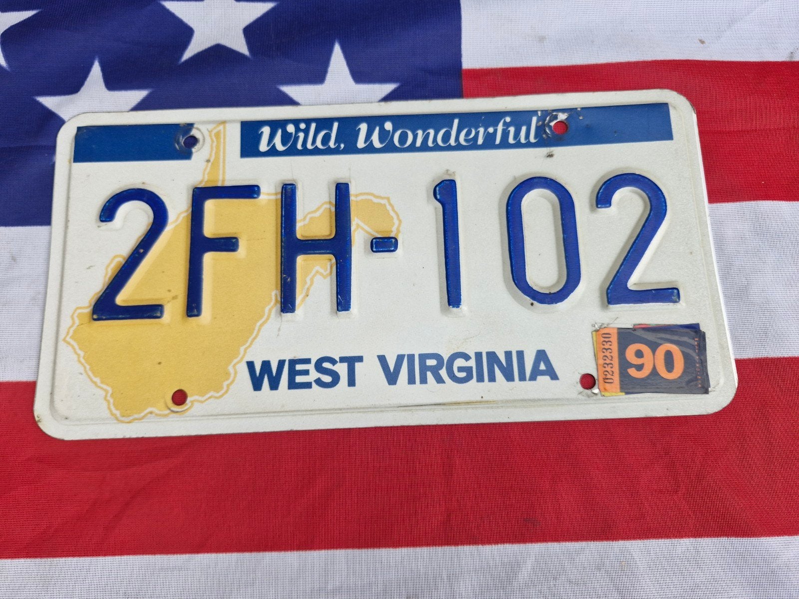 West Virginia Kentekenplaat USA Nummerbord Nummerplaat Licen, Verzenden, Gebruikt, Auto's