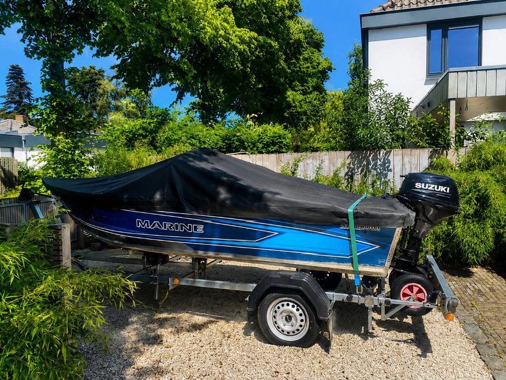 Marine 450 aluminium motorboot met 15 pk Suzuki + trailer, Watersport en Boten, Sloepen, Ophalen, Consoleboot, Aluminium, Zo goed als nieuw