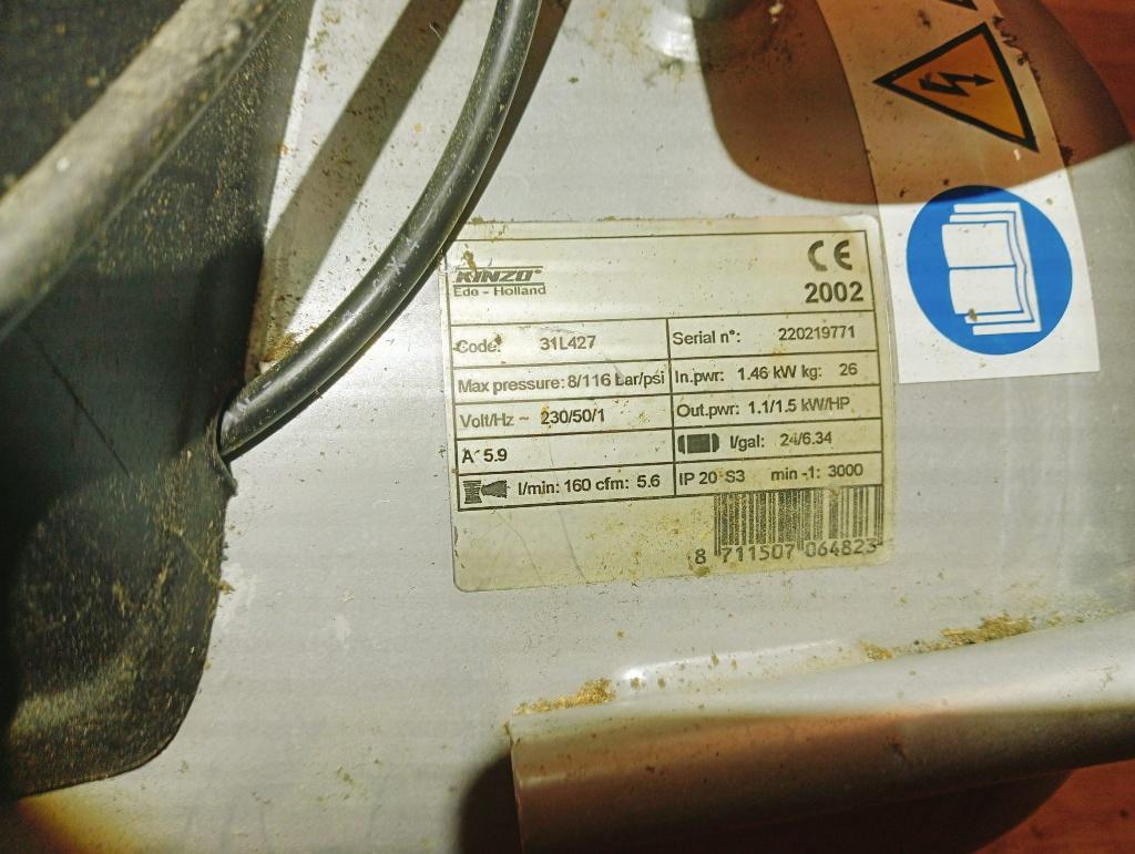 Kinzo compressor, Minder dan 25 liter, Ophalen, Gebruikt, Minder dan 200 liter/min