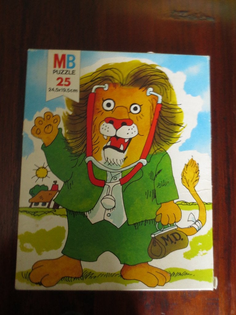 Kinder puzzel - Legpuzzel De Leeuwendokter Scarry MB puzzel., Ophalen of Verzenden, 10 tot 50 stukjes, Gebruikt, 2 tot 4 jaar