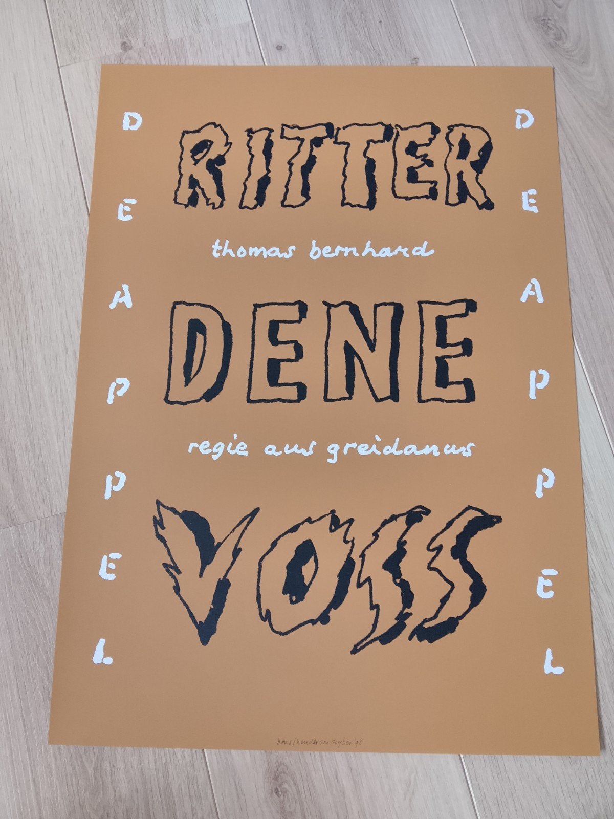 Thomas Bernhard - Ritter, Dene, Voss - Theaterposter Appel, Rechthoekig Staand, Ophalen of Verzenden, Zo goed als nieuw, A1 t/m A3
