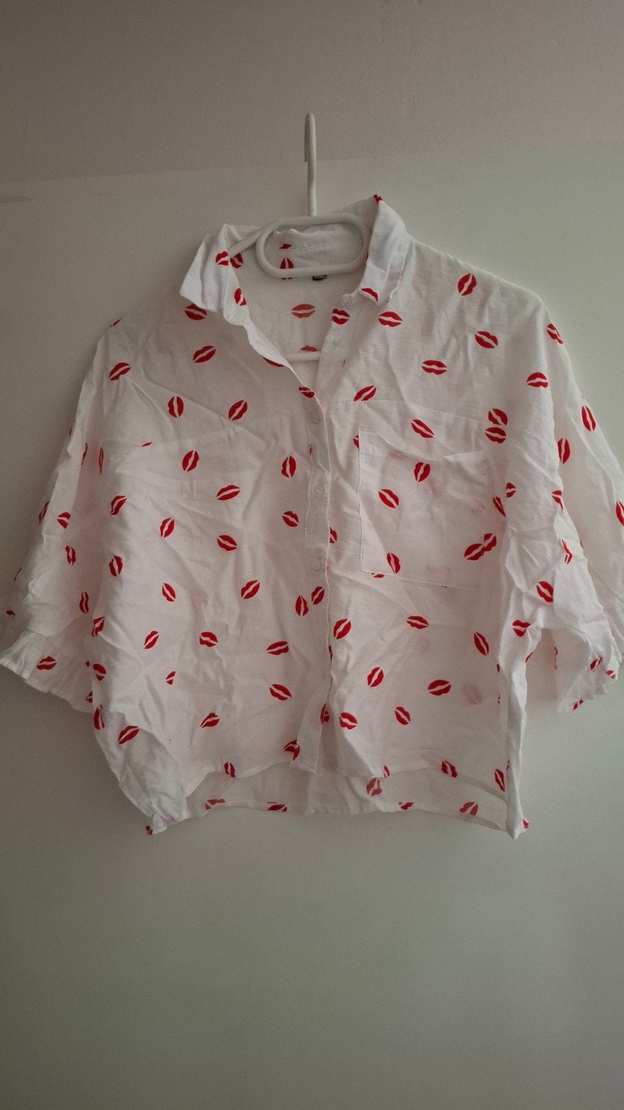 Blouse met hartjes maat Xs, Ophalen, Zo goed als nieuw, Maat 34 (XS) of kleiner