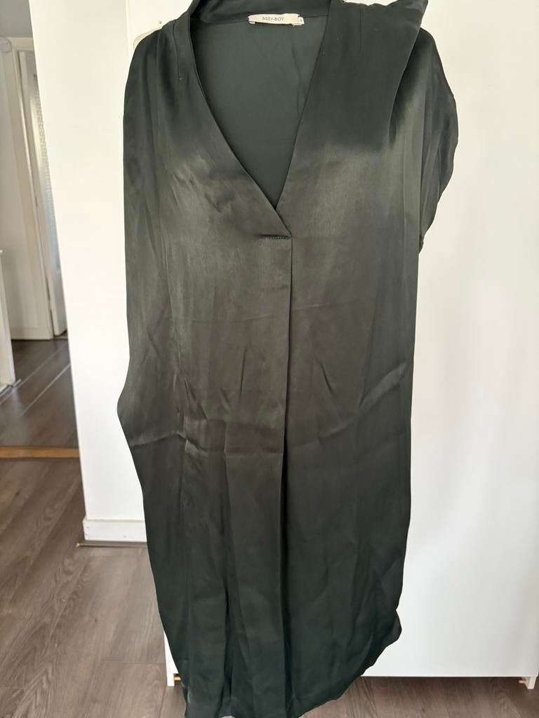 Te Koop: Jurk Satijn Sissi boy Mt. 38, Ophalen of Verzenden, Zo goed als nieuw, Maat 38/40 (M), Groen
