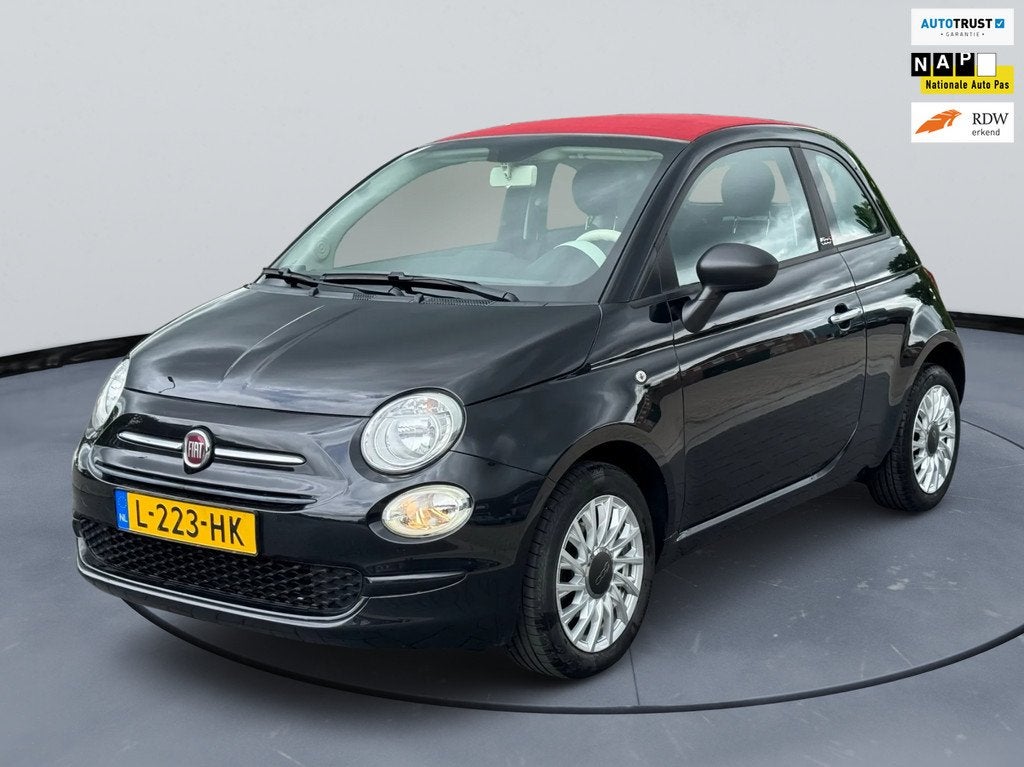 Fiat 500 C 1.0 Hybrid Cult|cabrio|Carplay|airco|, Auto's, Voorwielaandrijving, Start-stop-systeem, Stof, Cabriolet
