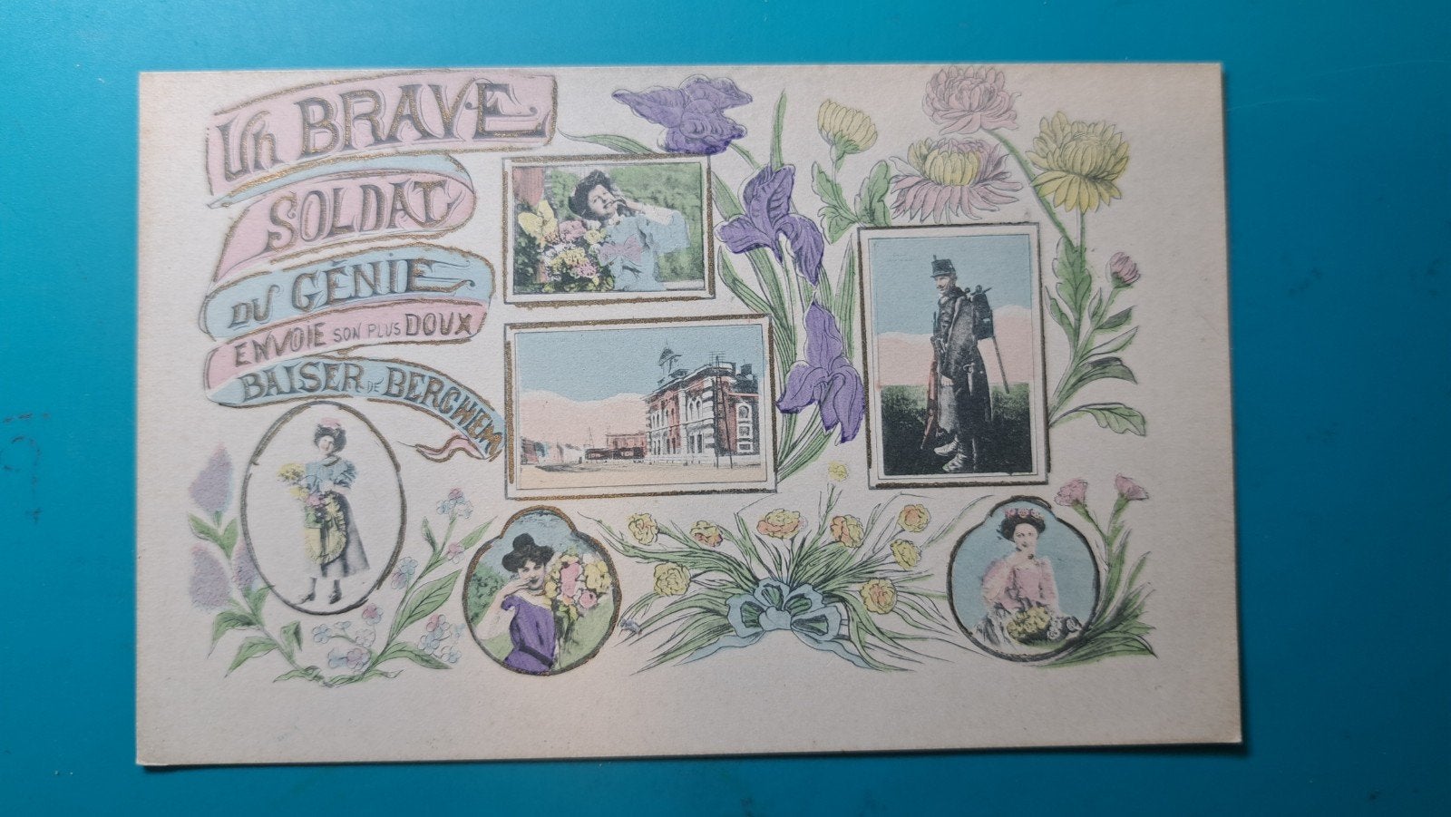 Bergem Berchem , un brave soldat du genie, Ophalen of Verzenden, Voor 1920, Ongelopen, Antwerpen