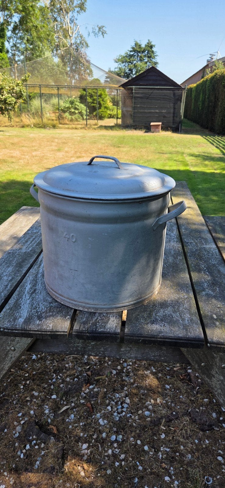 Zinken wasketel.... wasteil., Ophalen, Gebruikt, Rond, Metaal
