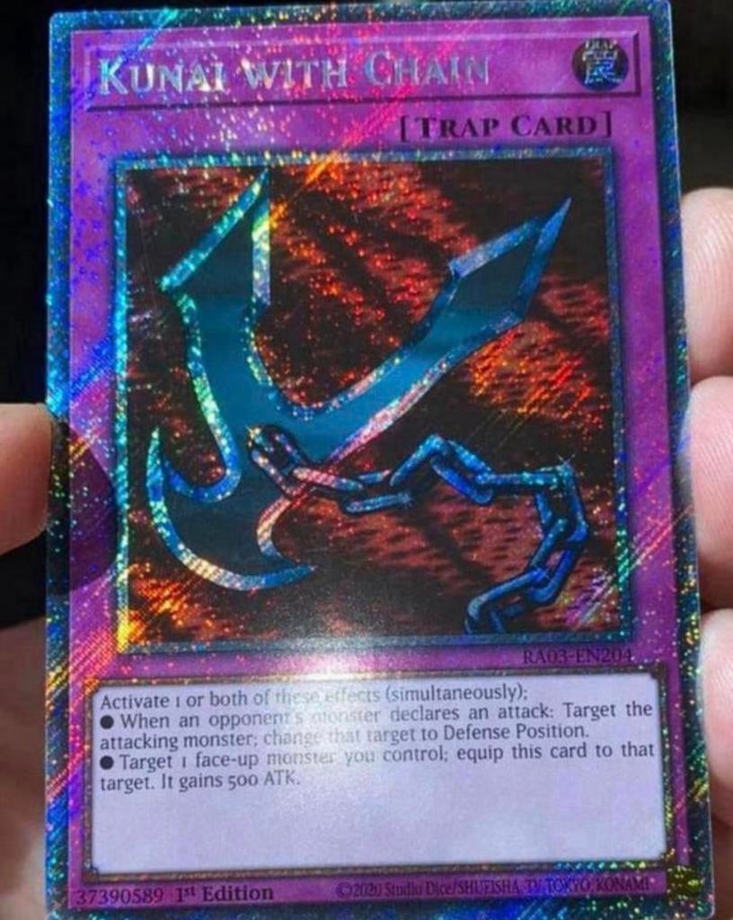 Yu-Gi-Oh! Kunai with Chain RA03 1st Ed M/NM !, Ophalen of Verzenden, Zo goed als nieuw, Losse kaart, Foil