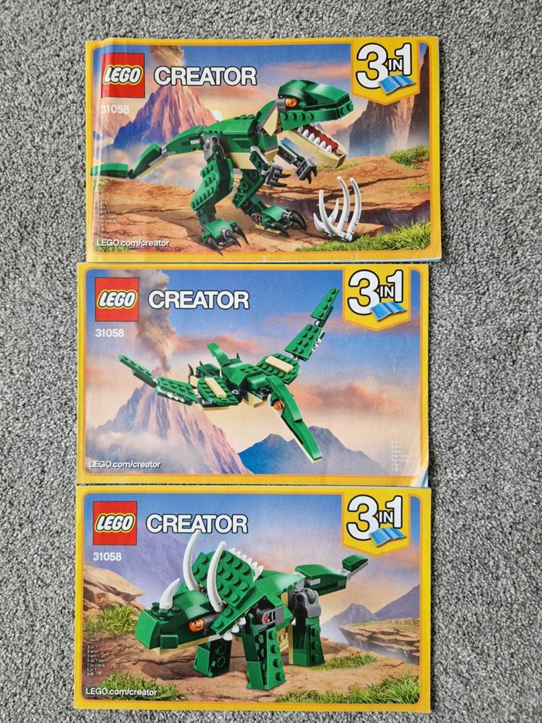 Lego creator dino's complete set 31058, Gebruikt, Lego, Ophalen of Verzenden, Inclusief instructies