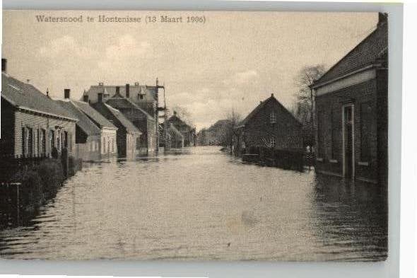Hontenisse Watersnood 1906 Dorp onder water, Verzamelen, Ansichtkaarten | Nederland, Ophalen of Verzenden, Voor 1920, Ongelopen