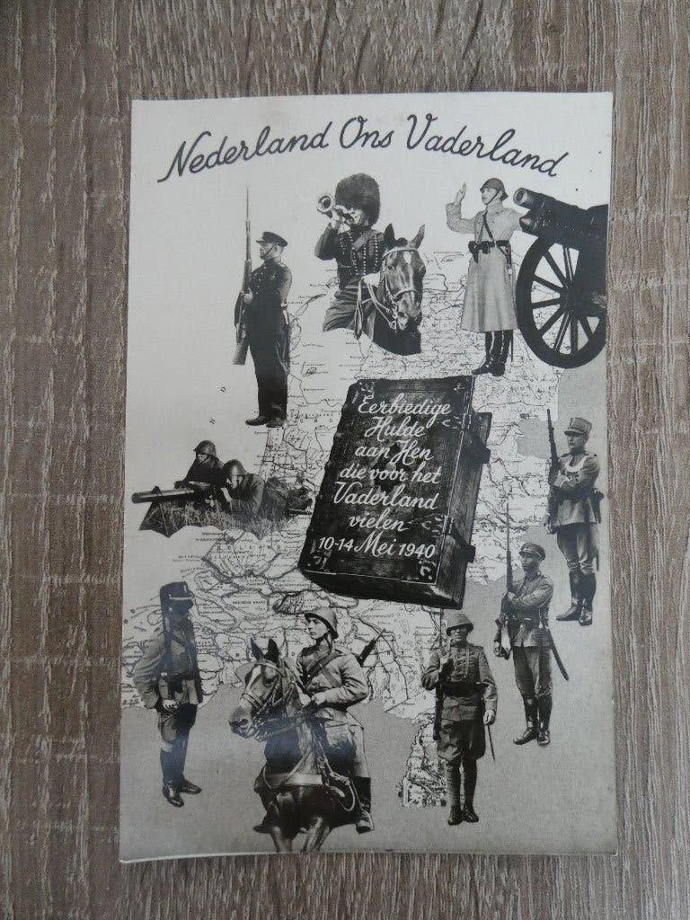 Onbeschreven ansichtkaart, Nederland ons vaderland., Verzamelen, Verzenden, Landmacht, Nederland, Foto of Poster