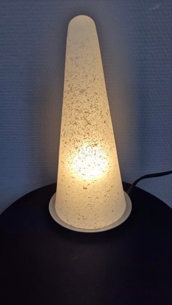Kegel tafellamp glaskegel glas frosted, Huis en Inrichting, Lampen | Tafellampen, Gebruikt, Minder dan 50 cm, Glas, Ophalen of Verzenden