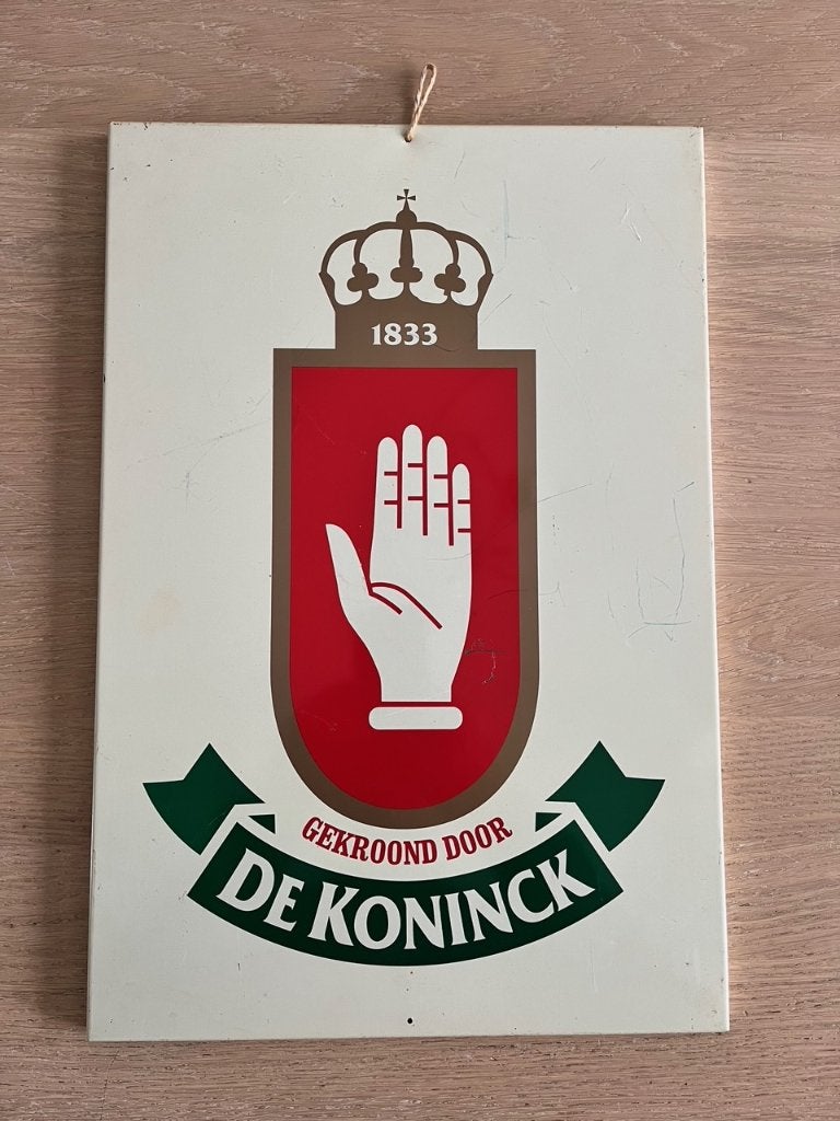 reclame bord De Koninck, Ophalen of Verzenden, Gebruikt, Reclamebord