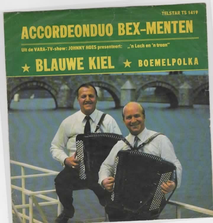 Accordeonduo Bex-Menten- Blauwe Kiel  TELSTAR, Gebruikt, Verzenden, 7 inch, Levenslied of Smartlap