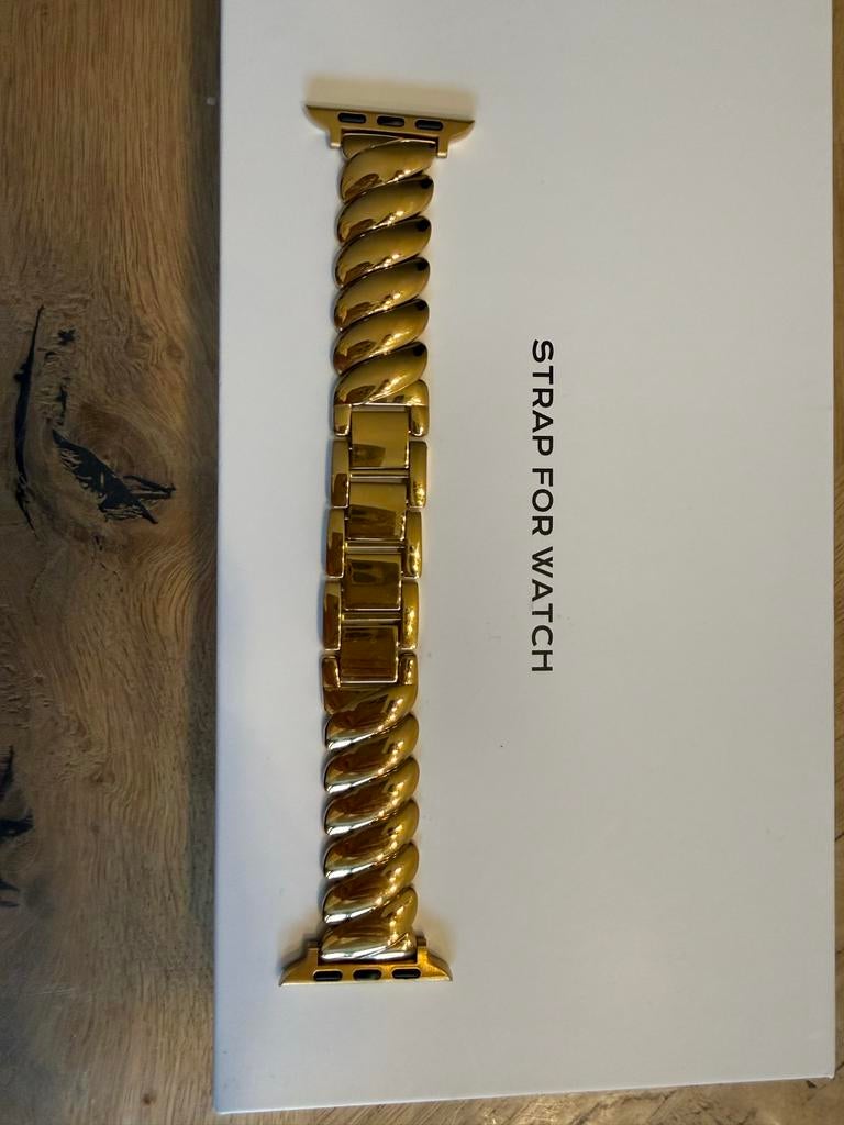 Gouden schakelband voor Apple Watch 42mm, Sieraden, Tassen en Uiterlijk, Horloges | Dames, Nieuw, Ophalen of Verzenden