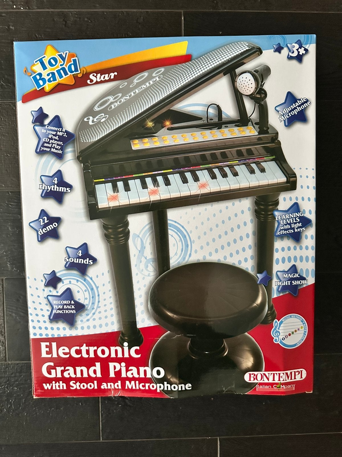 Super leuke Bontempi electronische kinder piano /vleugel, Ophalen, Zwart, Digitaal, Zo goed als nieuw