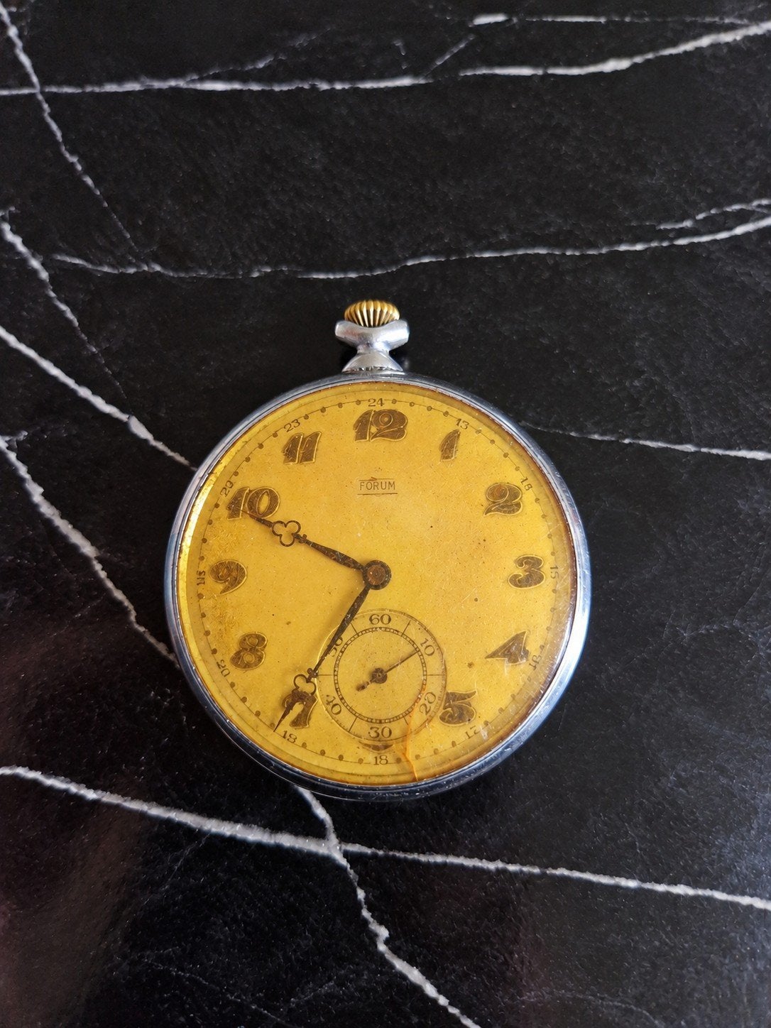 Vintage FORUM zakhorloge – antiek look – mechanisch, Ophalen of Verzenden, Gebruikt, Overige materialen