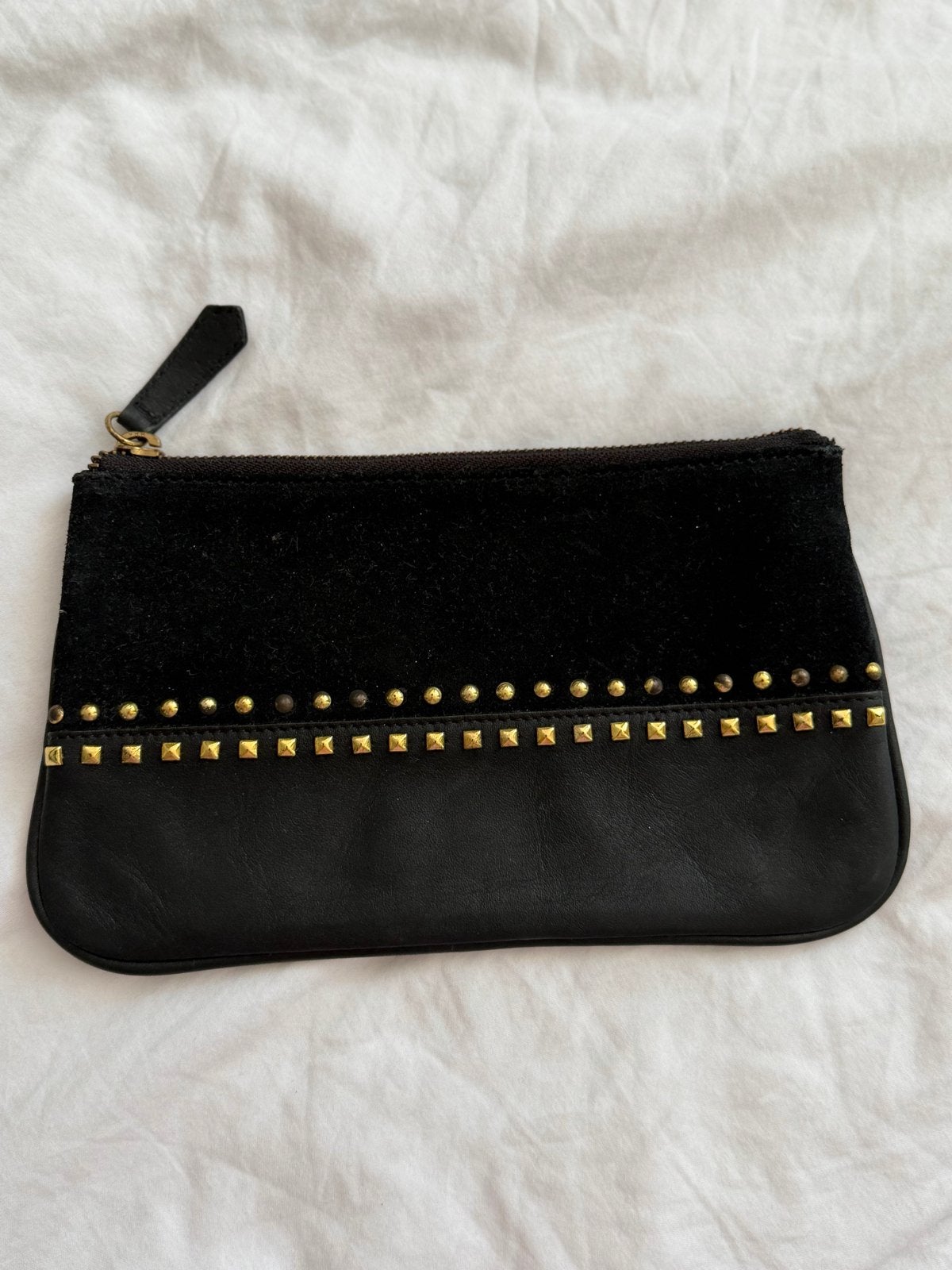 Mango Clutch met studs - Zwart, Ophalen of Verzenden, Zo goed als nieuw, Zwart, Avondtasje