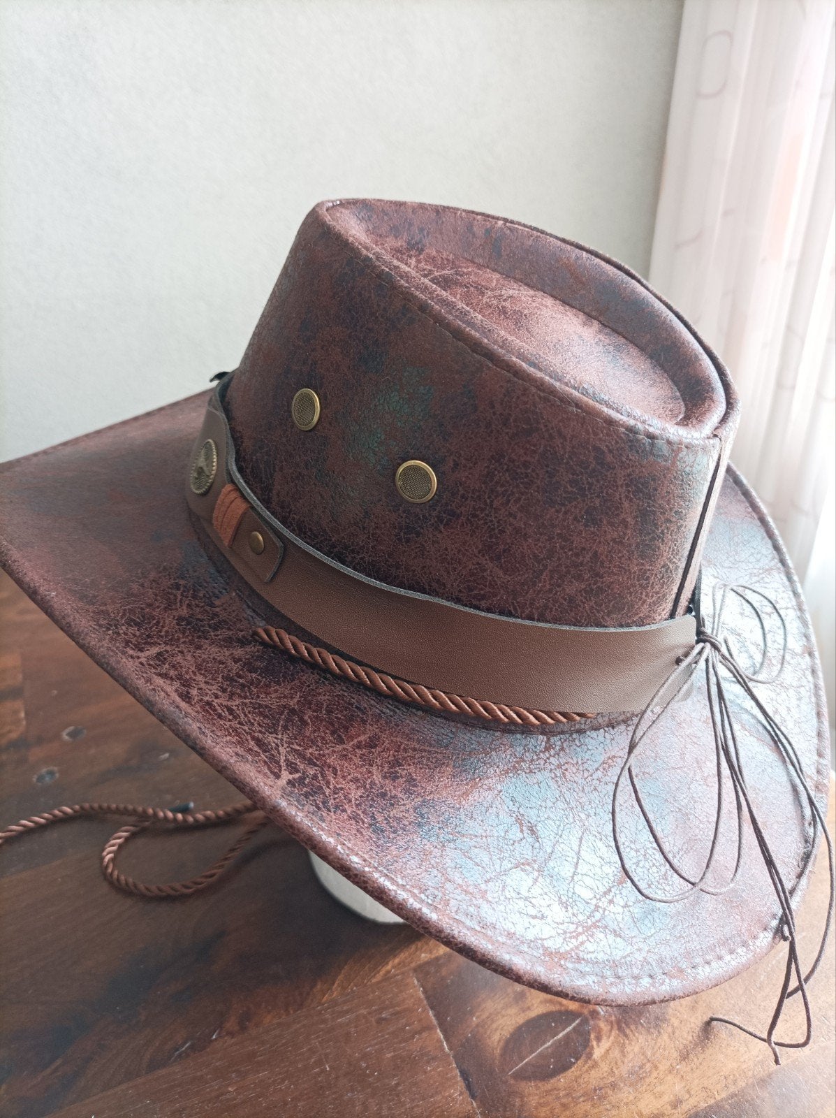 Western Hoed van Imitatie Leer, Kleding | Dames, Hoeden en Petten, Hoed, One size fits all, Ophalen of Verzenden, Onbekend