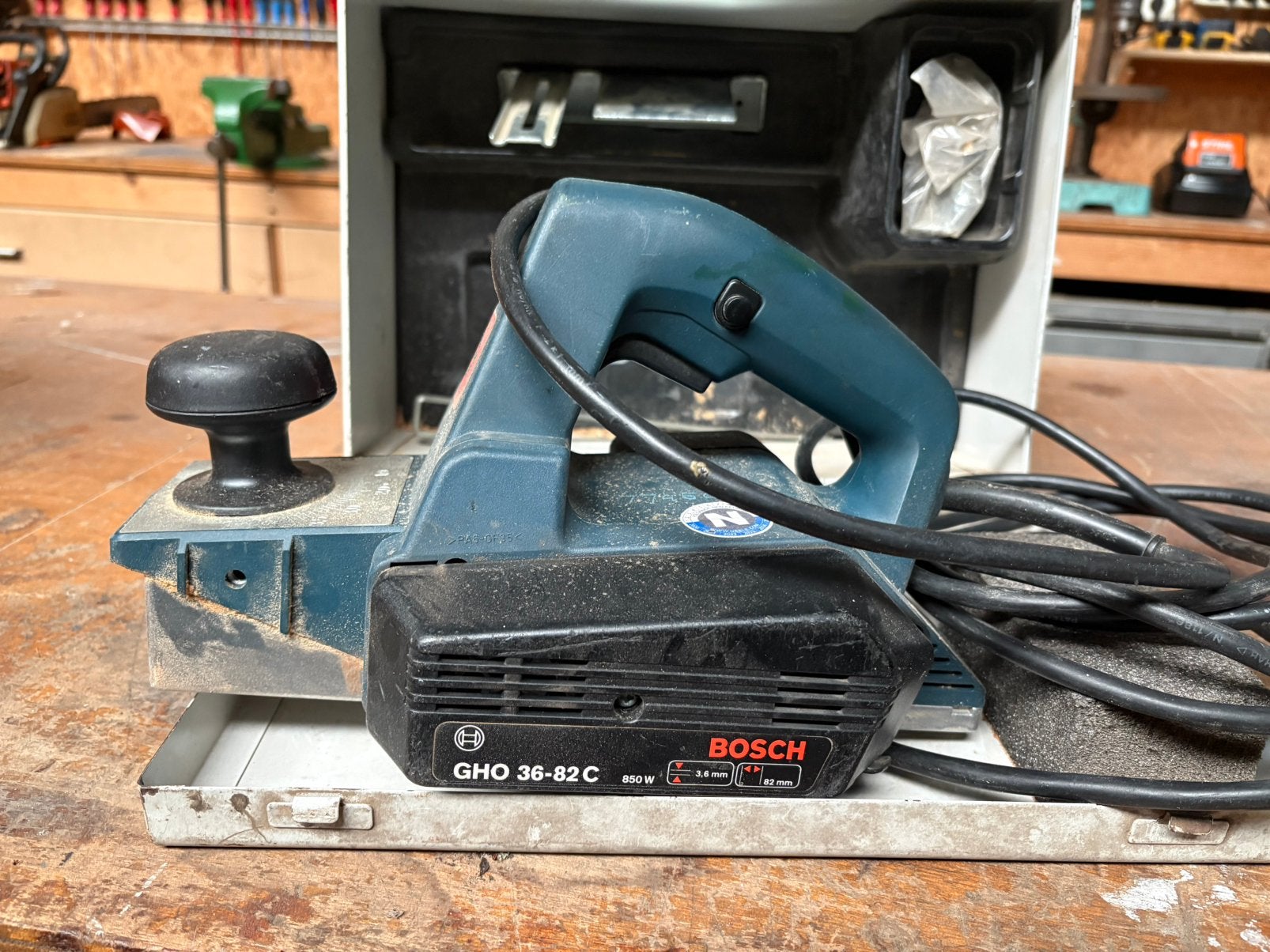 Bosch GHO 36-82 C elektrische schaafmachine, Ophalen, Gebruikt