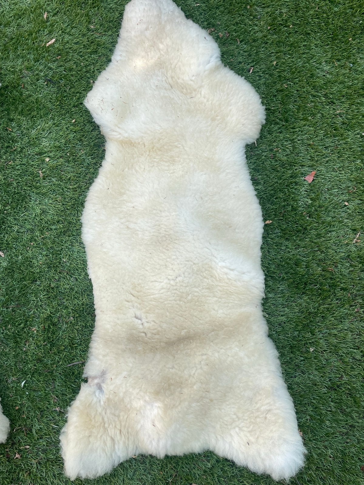 Schapenvacht Vloerkleed - Crème Wit, Minder dan 50 cm, Gebruikt, 100 tot 150 cm, Ophalen of Verzenden
