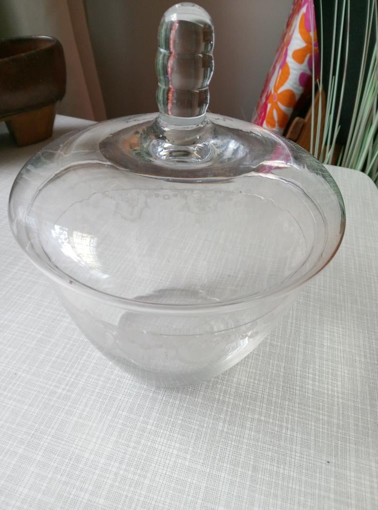 Glazen bonbon potje met deksel, Antiek en Kunst, Antiek | Glas en Kristal, Ophalen of Verzenden