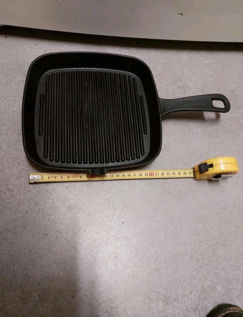 Gietijzeren  Gietijzer grillpan grilpan pan, Huis en Inrichting, Ophalen of Verzenden, Gebruikt, Gietijzer