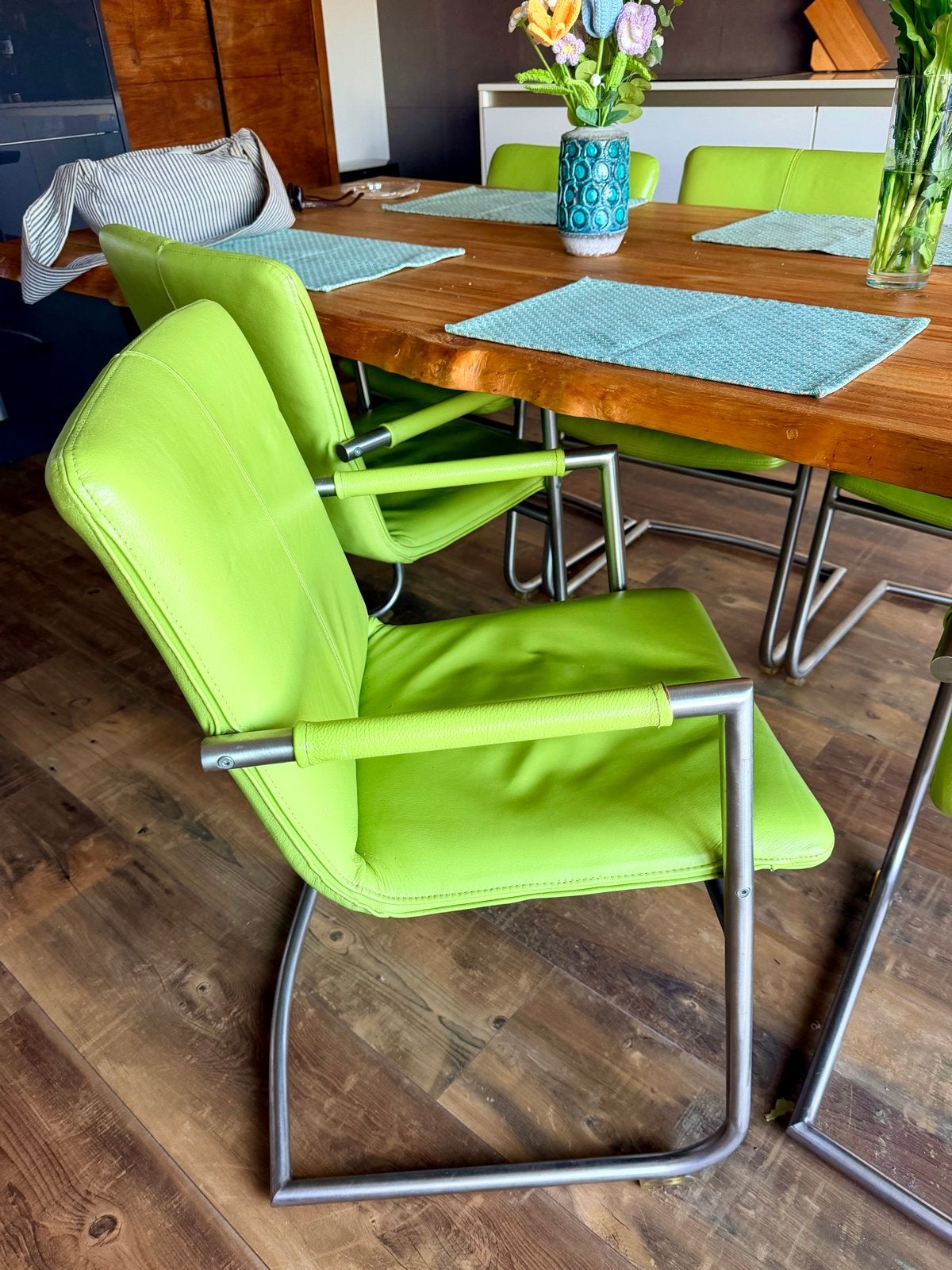 Henders en Hazel eetkamerstoelen - Set van 6, Huis en Inrichting, Stoelen, Ophalen, Overige kleuren, Leer, Zo goed als nieuw