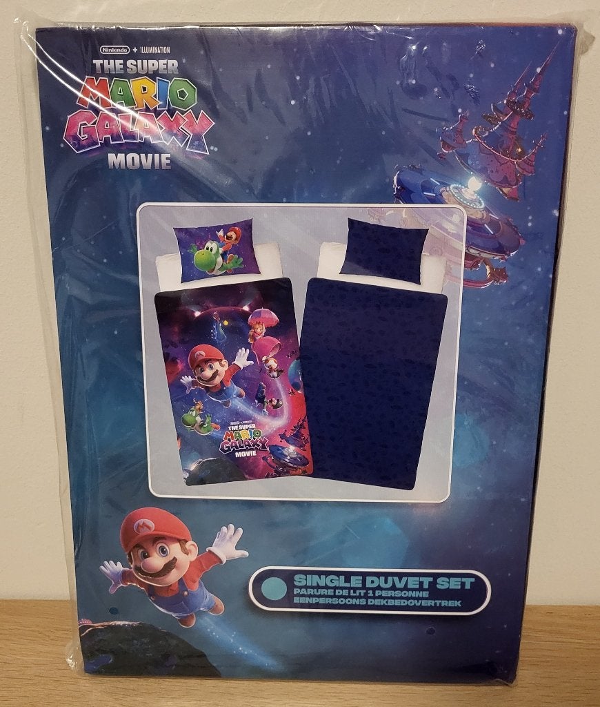 Nieuw! Super Mario Galaxy dekbedovertrek, eenpersoons, Eenpersoons, Blauw, Dekbedovertrek, Nieuw