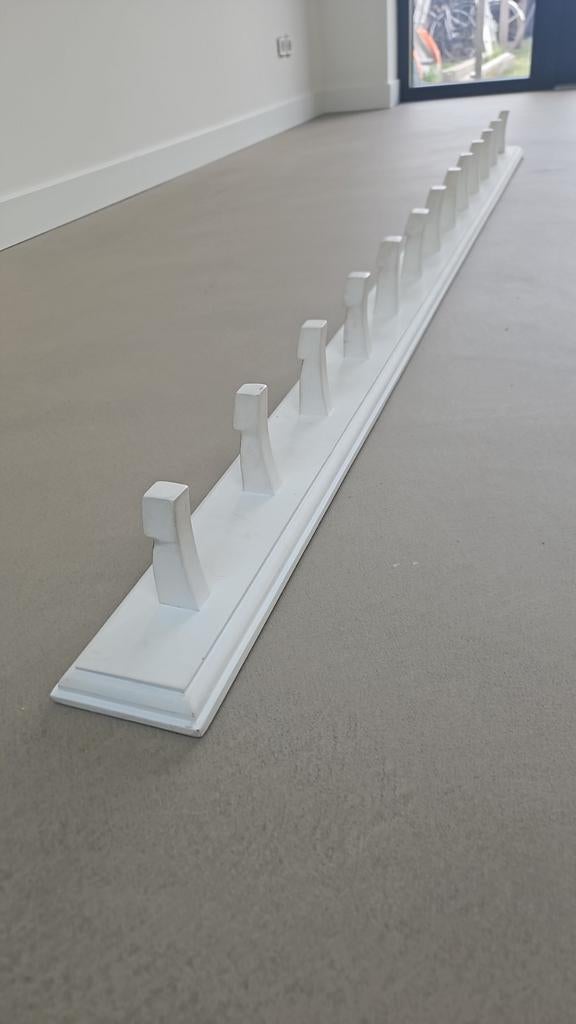 Lange witte houten kapstok HK Living, Huis en Inrichting, Wandkapstok, Gebruikt, Ophalen of Verzenden, Minder dan 100 cm