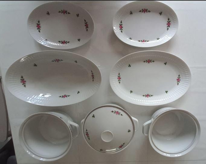 8-delig vintage serveerservies, Ophalen, Overige stijlen, Porselein, Schaal of Schalen