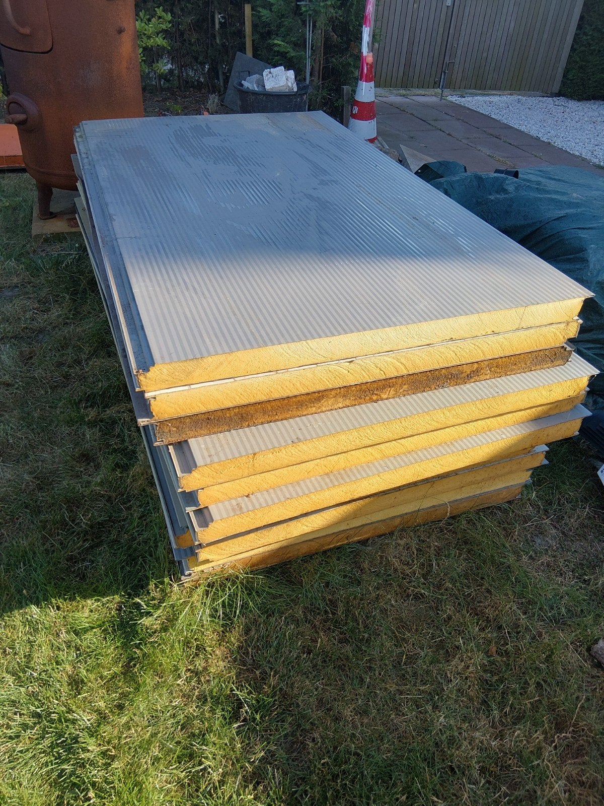 Gebruikte sandwichpanelen 6cm dik pir, diverse lengtes, Doe-het-zelf en Verbouw, Platen en Panelen, Ophalen, Gebruikt, Overige materialen