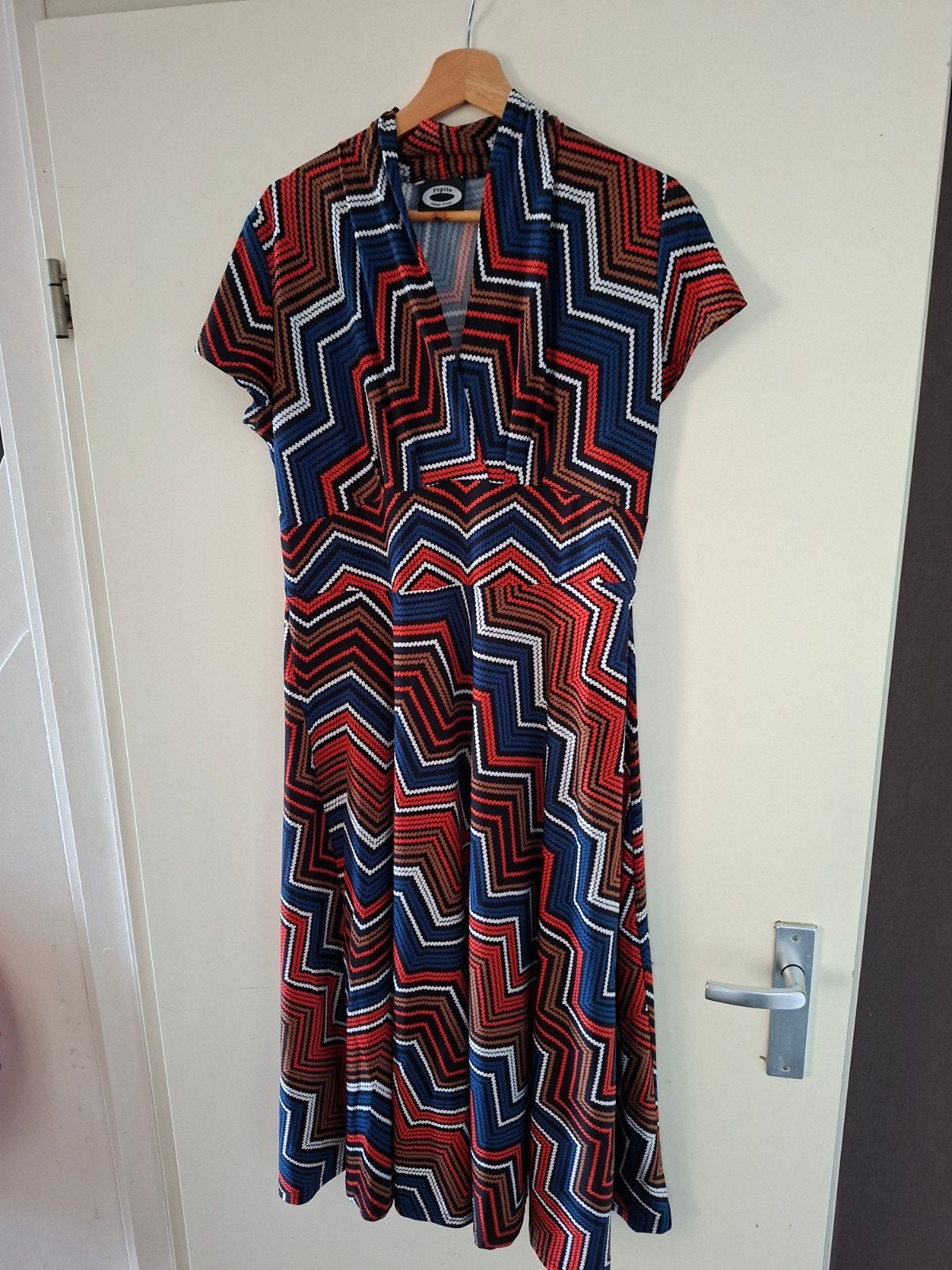 Prachtige 'Missoni-Style' Midi-Jurk van Pepita Italian Style, Ophalen of Verzenden, Zo goed als nieuw, Blauw, Onder de knie