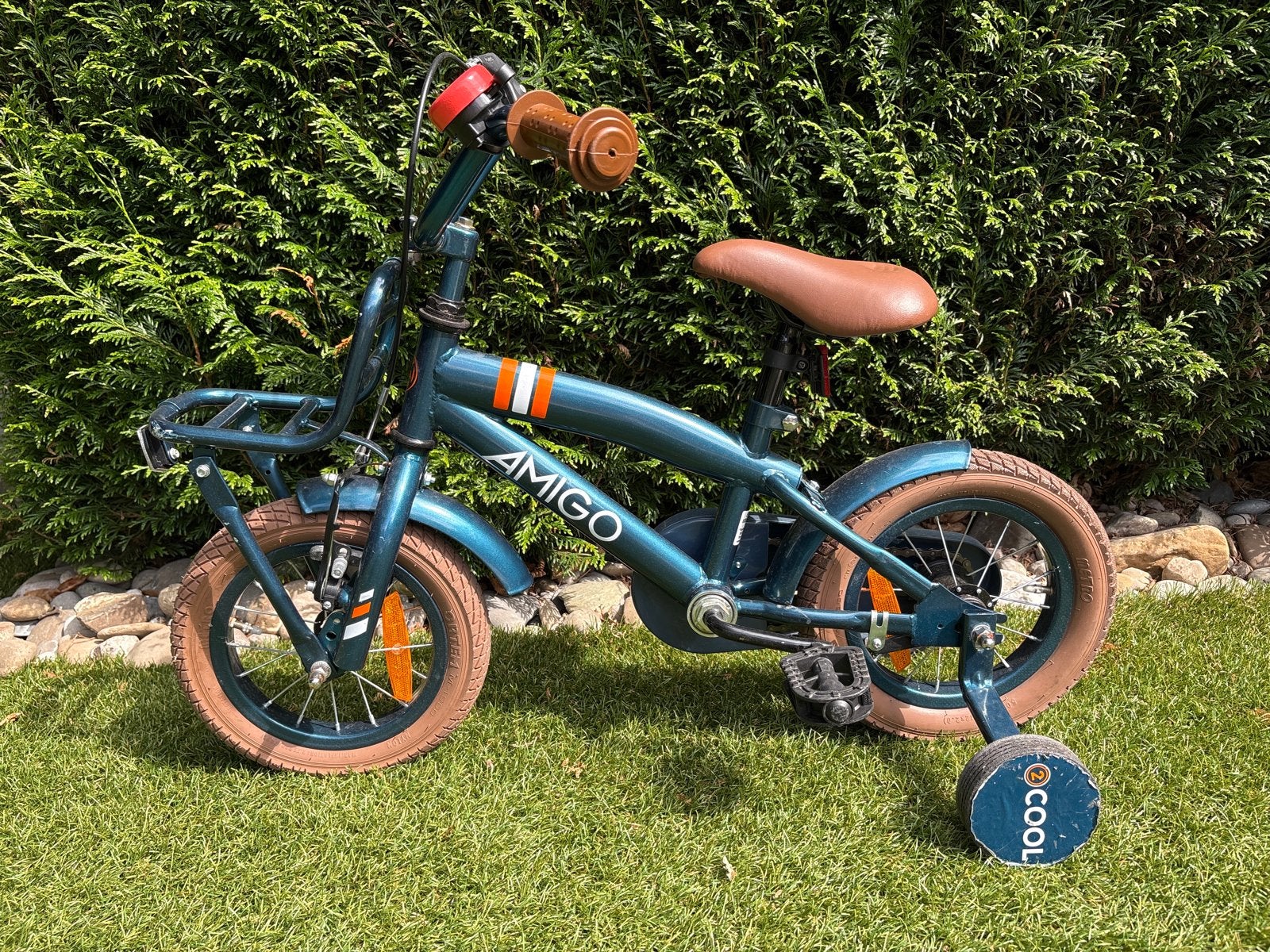AMIGO Kinderfiets 12 inch met afneembare zijwieltjes, Ophalen, Gebruikt, Minder dan 16 inch, Zijwieltjes