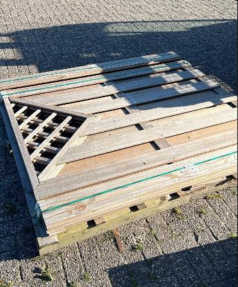 Hardhout tuinscherm, 150 tot 200 cm, Ophalen of Verzenden, Zo goed als nieuw, 150 tot 200 cm