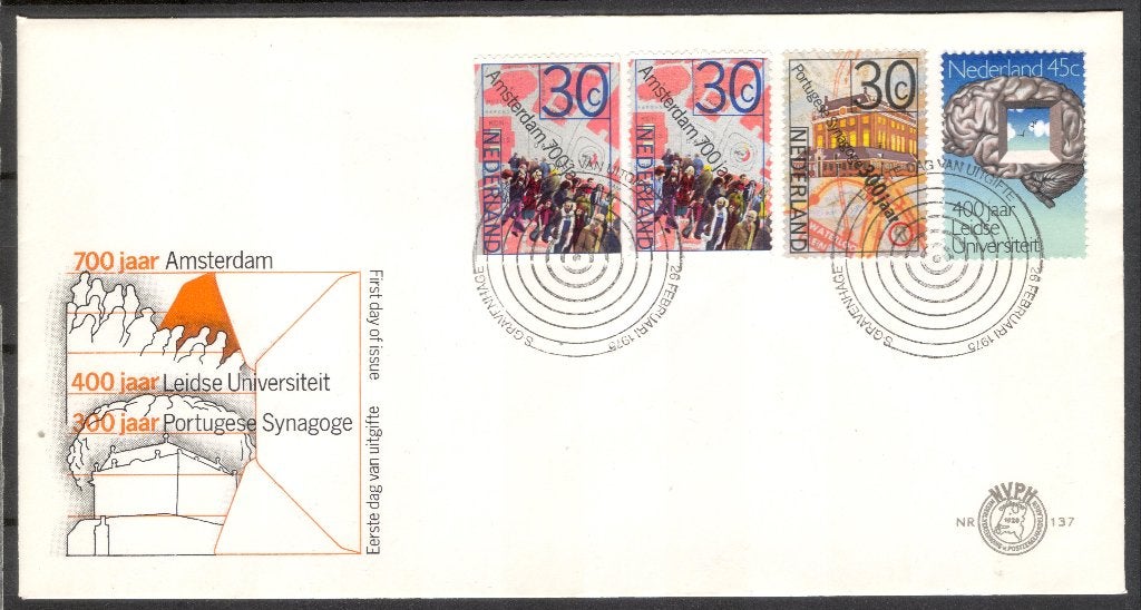 E137 - Leidse Univ 400 / Synagoge 300 / Amsterdam 700 jaar, Verzenden, Onbeschreven, Nederland