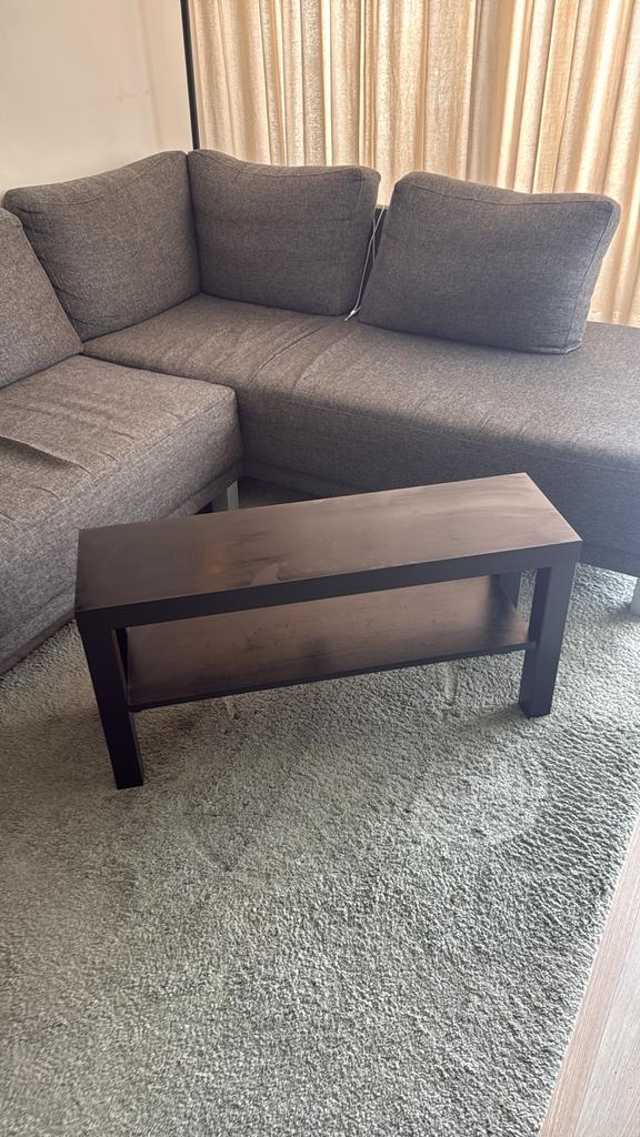 Stijlvolle bijzettafel - Zwart hout, Ophalen, Gebruikt, 75 cm of meer, Rechthoekig
