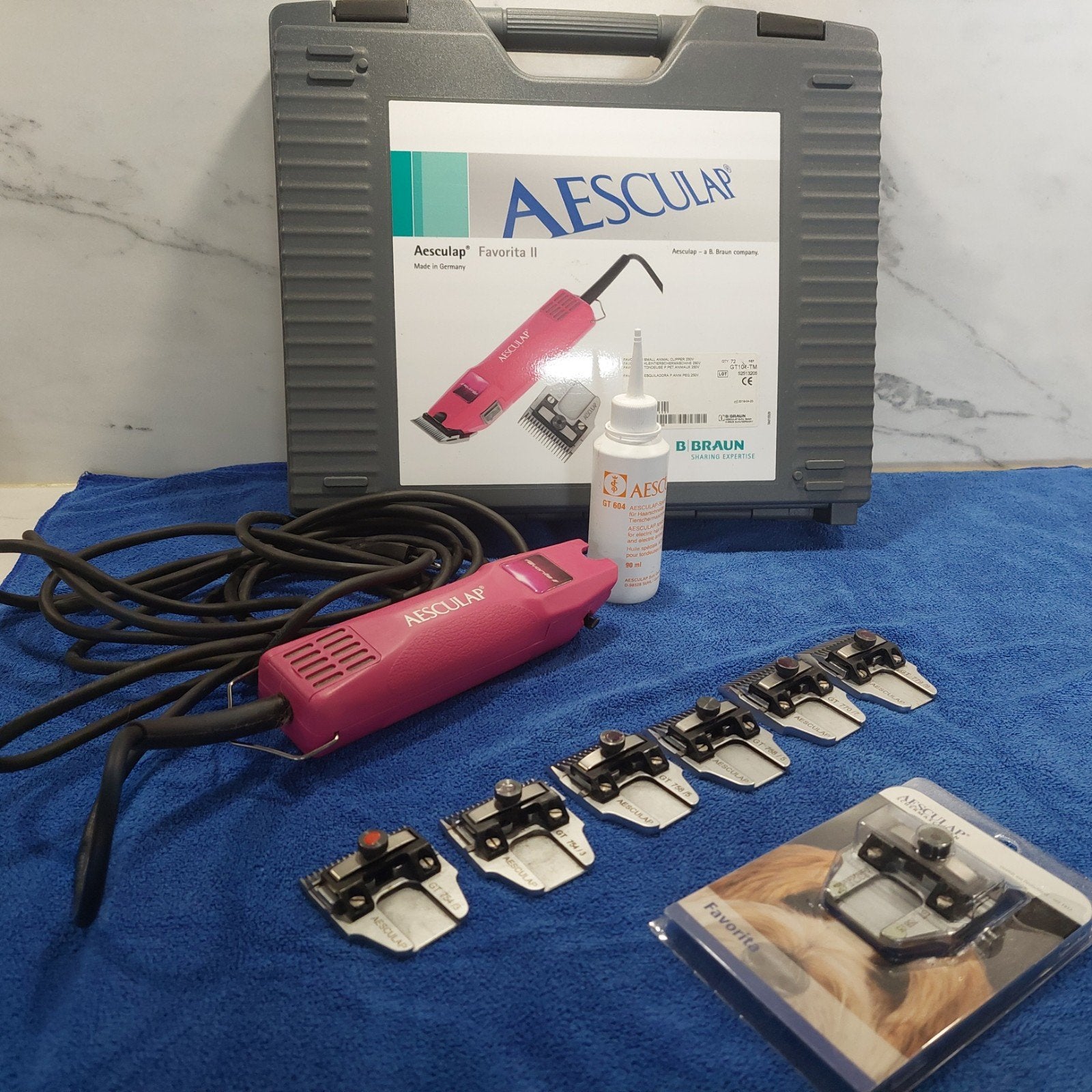 ZGAN AESCULAP fav ll pink completeset hondentondeuse, Dieren en Toebehoren, Honden-accessoires, Ophalen of Verzenden, Zo goed als nieuw