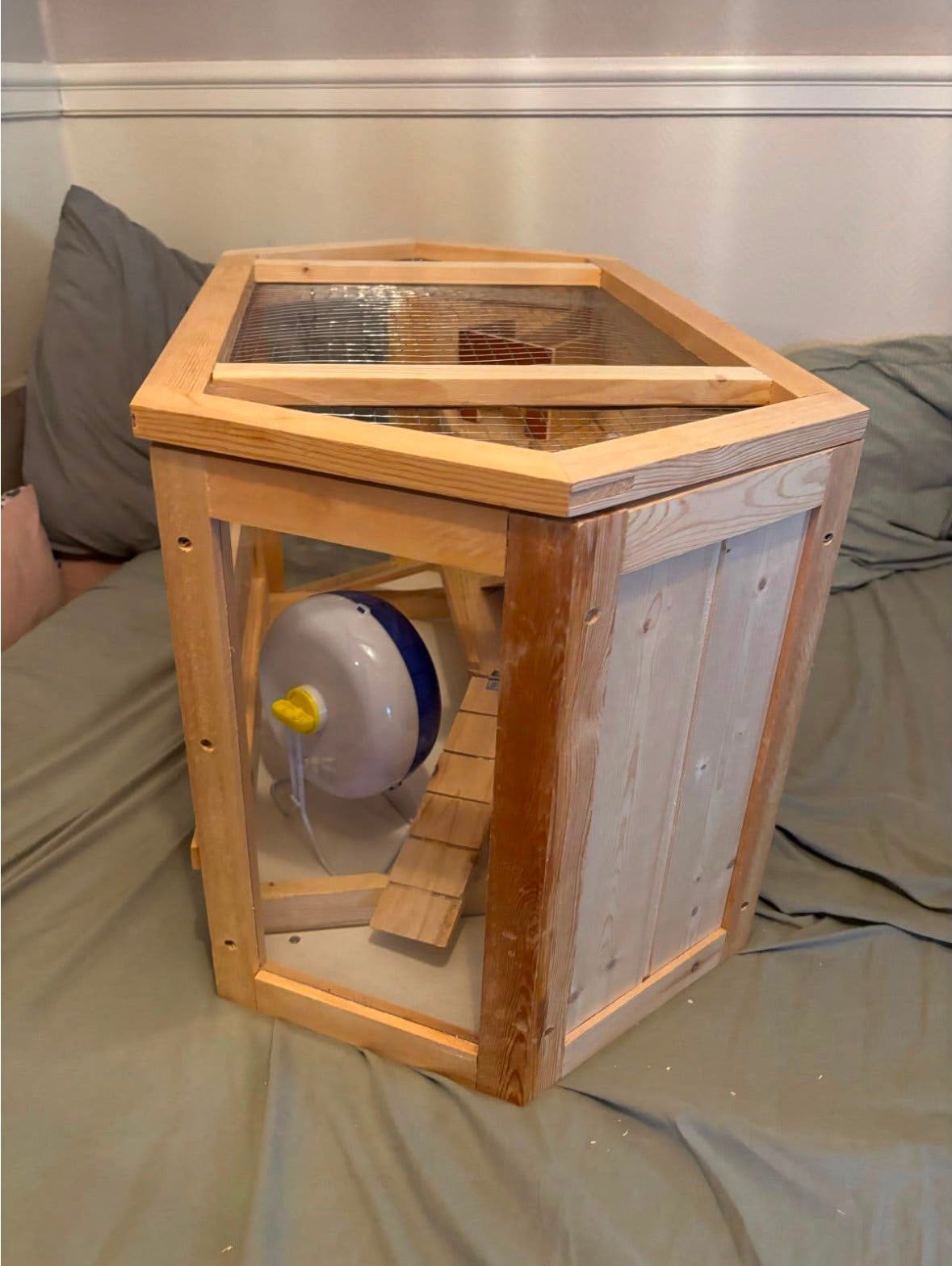 Zgan houten hamsterkooi, Dieren en Toebehoren, Kooi, Minder dan 75 cm, Zo goed als nieuw, Ophalen