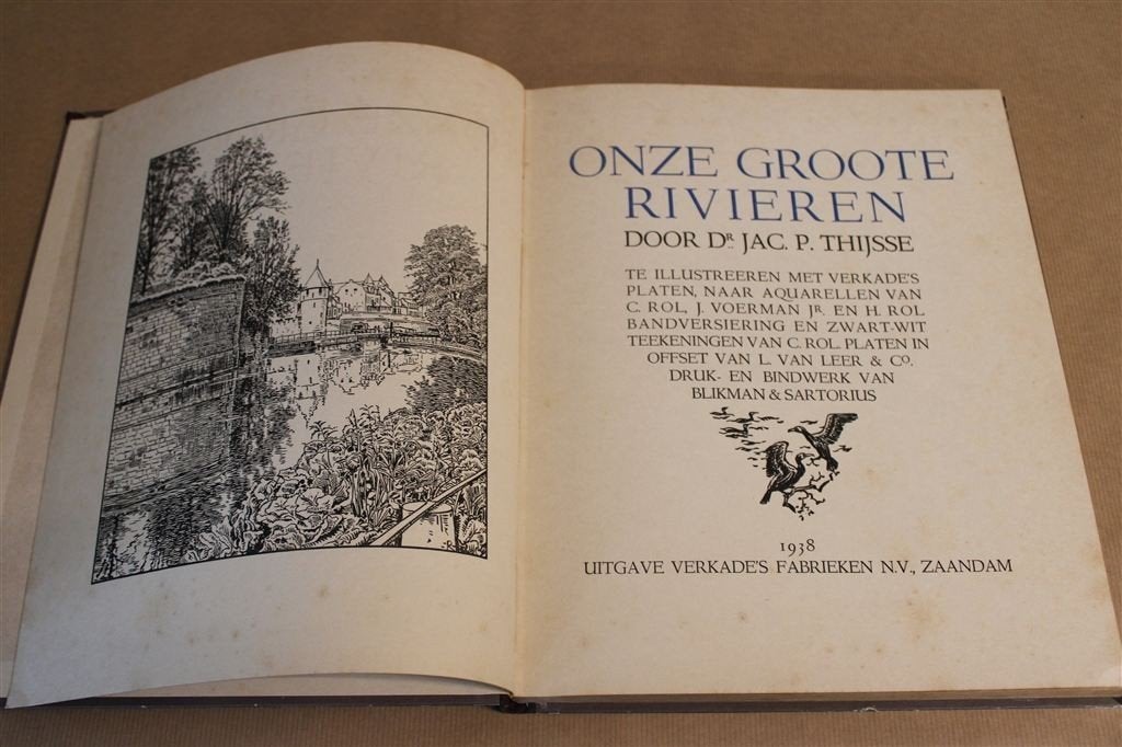 Onze groote rivieren. Thijsse, 1938. Compleet album., Ophalen of Verzenden, Gelezen