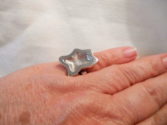 Schitterende echt zilveren design ring, Israël jaren '80, Verzenden, Zilver, Ring