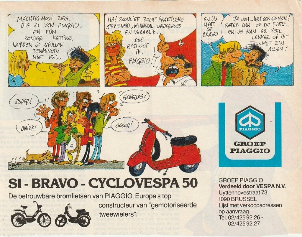 Retro reclame 1978 Vespa Piaggio Si Bravo brommers, Verzenden, Overige typen