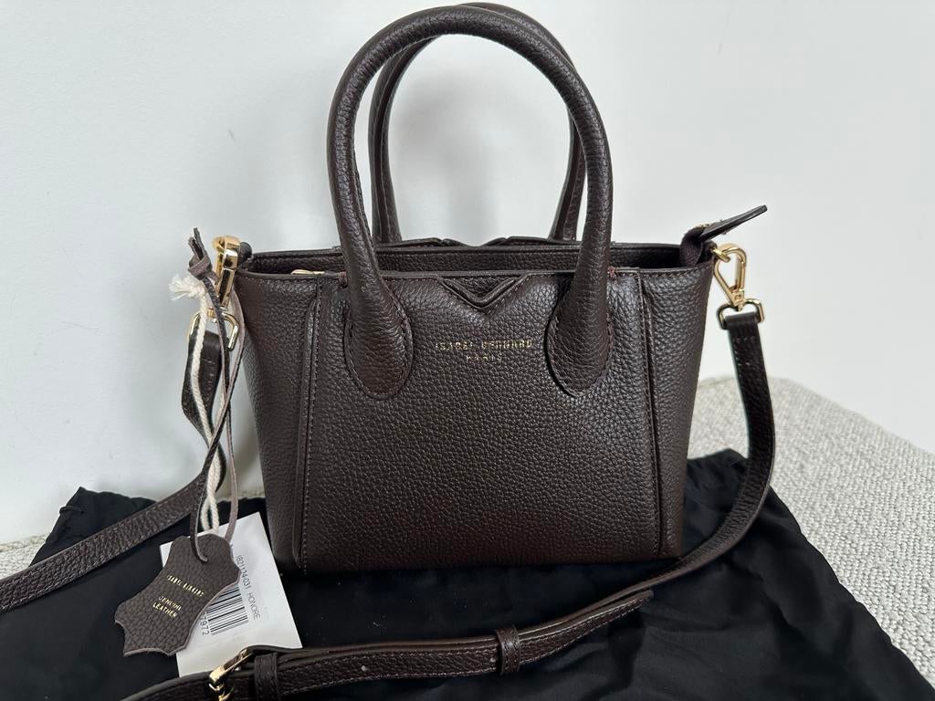 Isabel Bernard Honoré Cloe Mini Bruine Handtas Kalfsleer, Sieraden, Tassen en Uiterlijk, Tassen | Damestassen, Ophalen of Verzenden