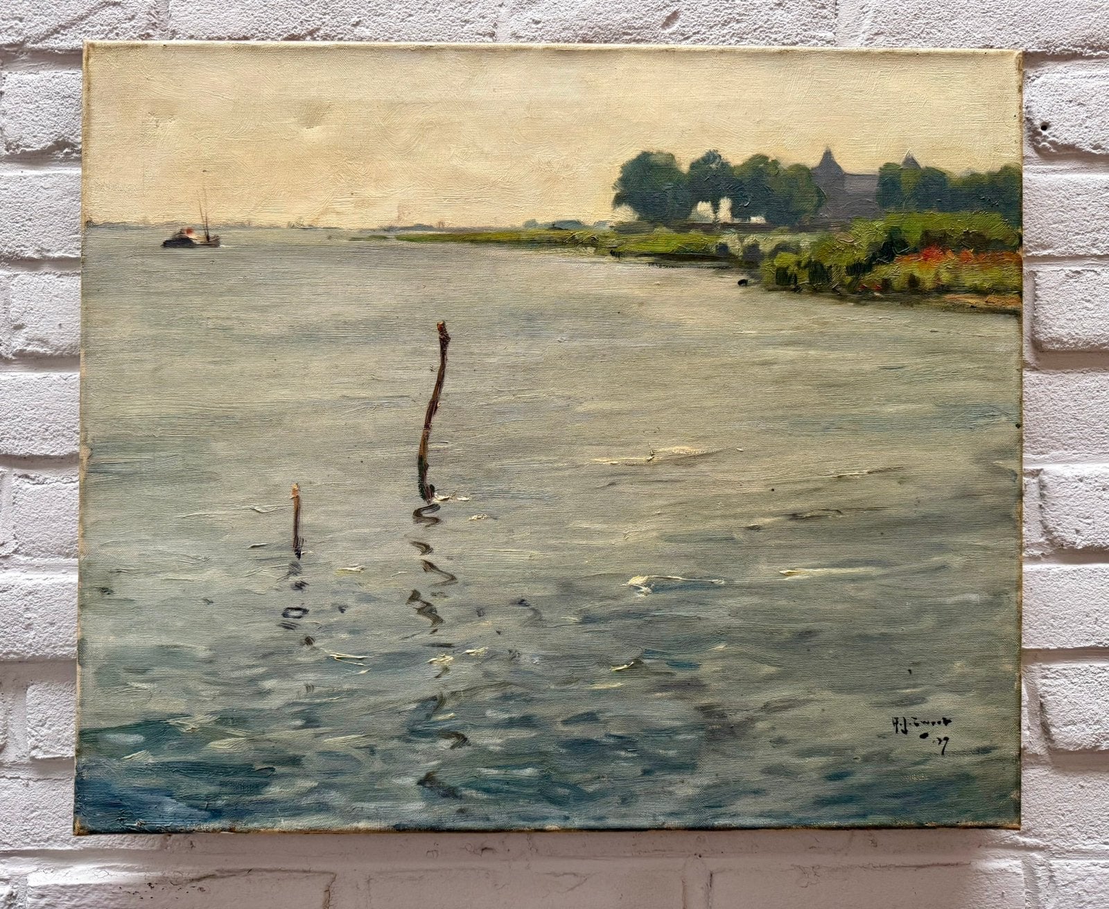 Schilderij van Arie Zwart  (1903-1981), Ophalen, Zo goed als nieuw, Rechthoekig, Minder dan 100 cm